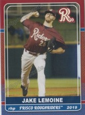 2019 Frisco RoughRiders Jacob Jake Lemoine RC Rookie Texas Rangers