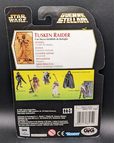 Star Wars Power of the Force POTF2 Tusken Raider RARE Italian GIG Green Card MOC - Picture 4 of 4