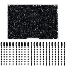 200 Pcs Ball Bead Chain Bulk Keychain 4.7 Inch Metal Dog Tag Small Black