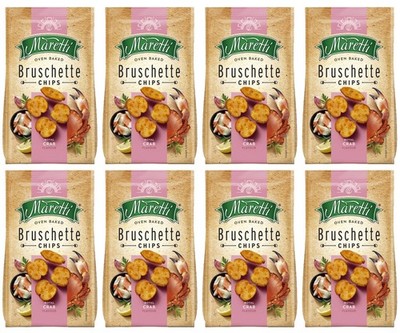 8 BRUSCHETTE MARETTI ROYAL CRAB Flavor Oven Baked Bread Chips Snacks Bags 70g