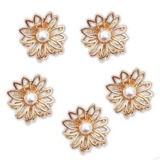 5 PCS Daisy Flower Small Metal Hair Claw Clips Gold Tone Women Girls Jaw Clamps