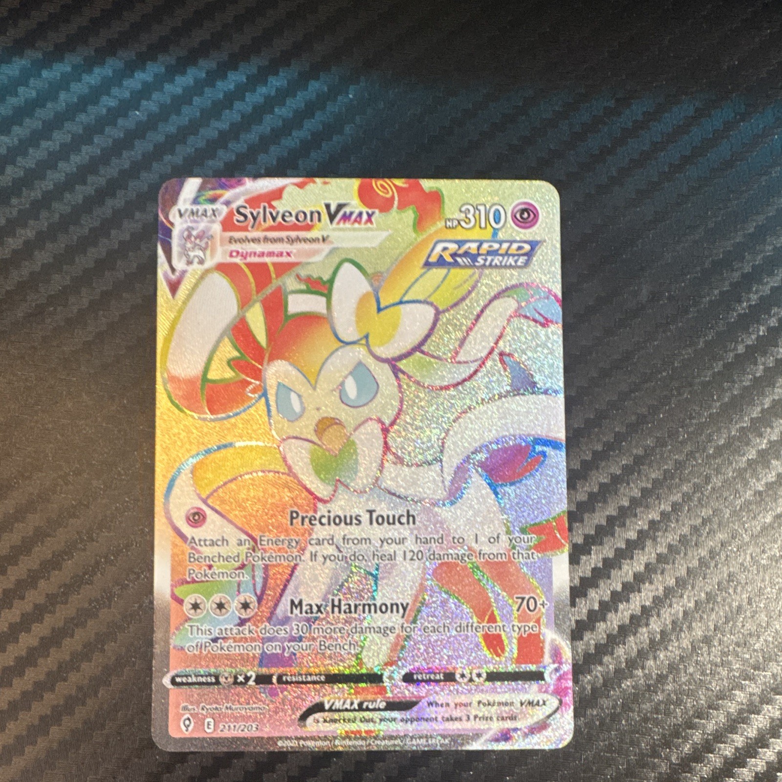  Sylveon VMAX 211/203 Evolving Skies Holo Secret EN 