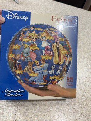 DISNEY ESPHERA PUZZLE BALL ANIMATION TIMELINE 3D GLOBE SHAPED NEW 540 PC