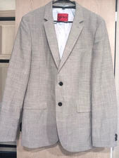 HUGO BOSS Red Label Arti 232X Blazer Men's 42L Gray Polyester Wool & Cotton