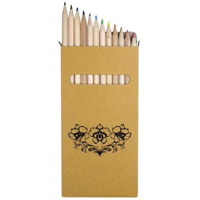 12 x 'Symmetrical Orchid Line Art' lange Farbstifte (PE00074607)