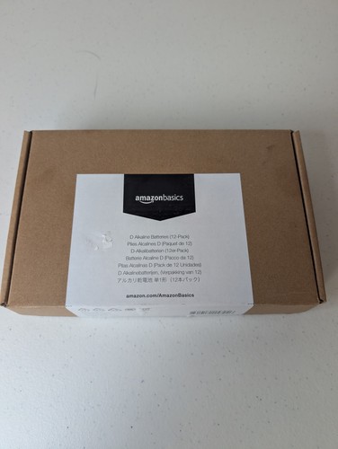 AmazonBasics D Cell Alkaline Batteries 1.5V (12-Pack) Everyday Use - NEW Sealed
