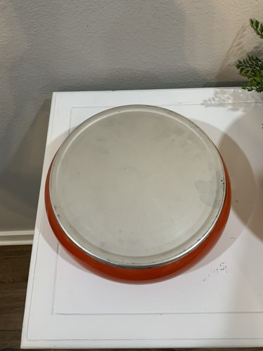 Set 4 livelli di latta impilabile in metallo vintage anni '60 Lincoln BeautyWare arancione giallo - Foto 11 di 14