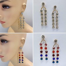 E1762  Arch Crystal Earrings  78E4193