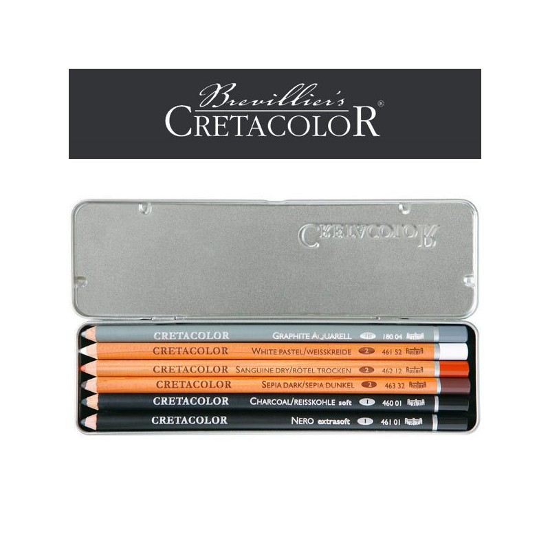 Crayons à l'huile d'exception Cretacolor - Boîte d'esquisse grasse pour artistes