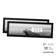 Picture Frame 2 pack, Display Pictures 8 x 24 Panoramic Frame Photo 8x24 Black