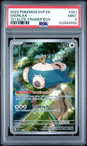 2023 POKEMON SVP EN-SV BLACK STAR PROMO 151 ELITE TRAINER BOX #051 SNORLAX PSA 9