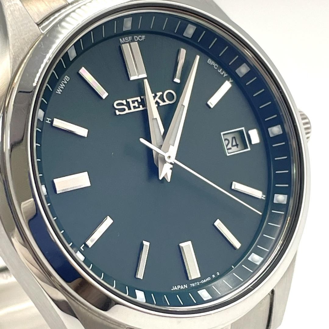 Seiko SBTM319 Selection Radio Solar Green Dial Stainless Steel from Japan Used image 4