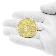 Real 14k Gold Solid 1947 Mexican Centenario 50 Pesos Coin Copy