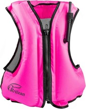 Inflatable Snorkel Vest for Adult, Travel Large-X-Large, PINK