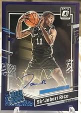 Purple Optic RATED ROOKIE Sir’Jabari Rice AUTO San Antonio Spurs