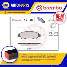 Brake Pads Set fits FIAT DUCATO 250 3.0 Rear 2009 on Brembo 6001073129 71770028