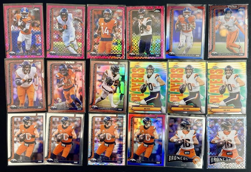 (66x) 2025 Topps Chrome DENVER BRONCOS Lot Refractor Wave X-Fractor BO NIX RC