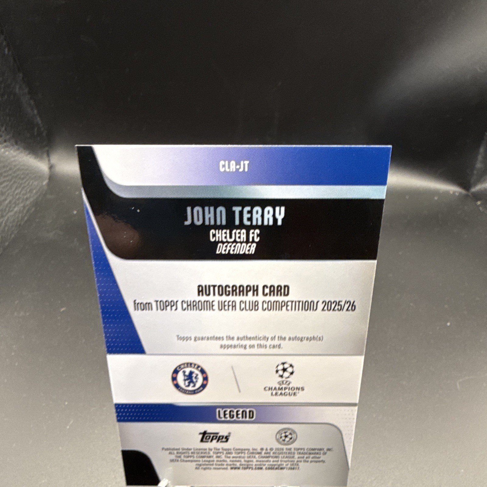 Topps Chrome UEFA Club Competitions 2025/26 John Terry Auto CLA-JT /199 Chelsea view 7