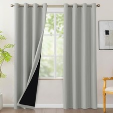 Blackout Curtains for Bedroom - Light Blocking Window Drapes with Black
