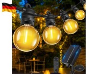 Lichterkette AußEn Solar, 6M 10+1 G40 GlüHbirnen Solar Lichterkette Outdoor | S