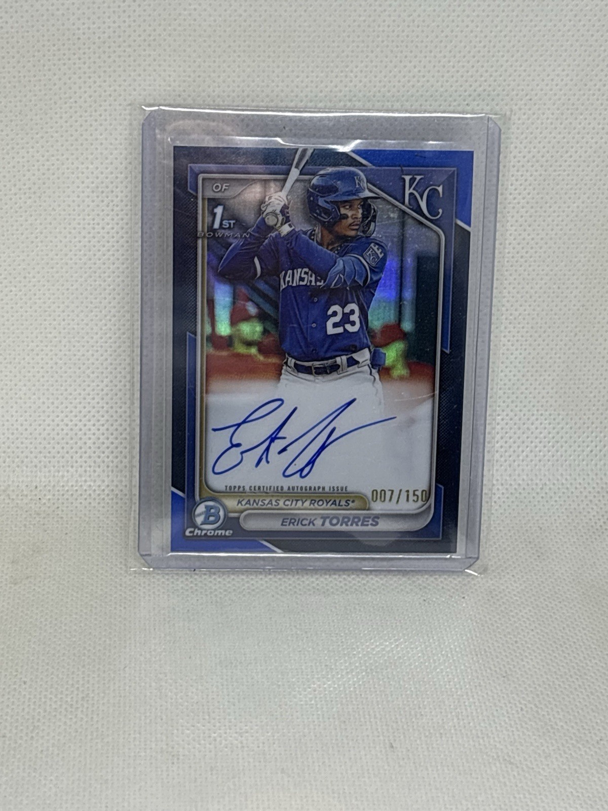 2024 Bowman  Chrome Prospect Autographs Erick Torres #CPA-ET Blue Refractor /150