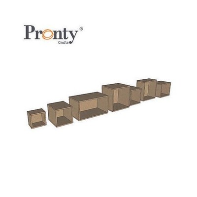 Pronty MDF Typecase Vitrinen - 7 Boxen