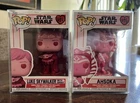 Star Wars Valentine’s Funko Pop Luke Skywalker w/ Grogu 494 & Ashoka 496 Bundle