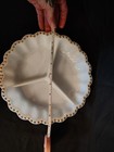 Vintage Poss Anchor Hocking Milk Glass Divided Dish W/ Scalloped Edge & Gold Dot — photo 4