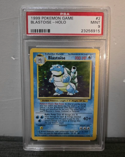 Pokemon Blastoise Base Set Unlimited Holo #2 PSA 9 Mint