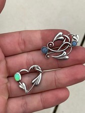Silver Opal Brooch & Pendant, Art Nouveau Design Malcolm Gray 925