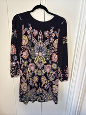 Loft Women’s Dress Blue Pink XS Modest Long Sleeve Ann Taylor