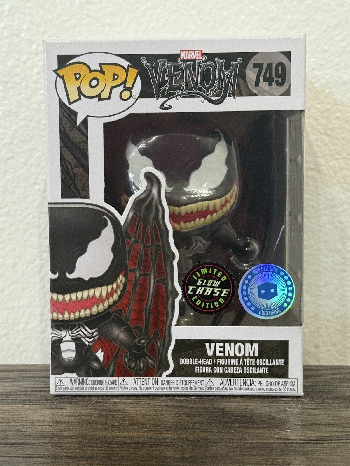 Funko Pop! Marvel Venom With Wings Pop In A Box Exclusive Glow In The Dark CHASE