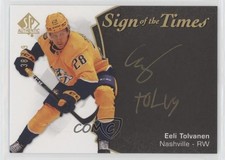 2021-22 SP Authentic Sign of the Times Black 38/49 Eeli Tolvanen Tolvy Auto 0o5t