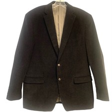 Chaps Black Corduroy Blazer Elbow Patch Sport Coat Jacket Men  s Size 42R
