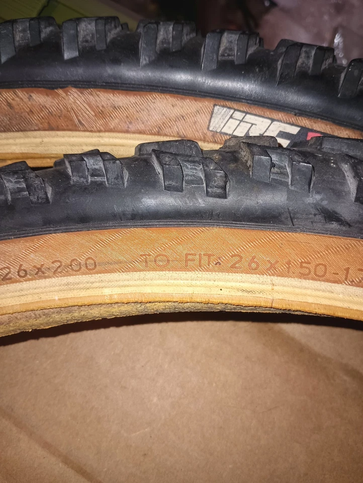 2-Vintage NOS 26" IRC Piranha Pro Mountain Bike Tire Skinwall  26x2.00 1.50 1.75 - Image 3 of 4