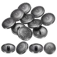 10 StüCk 23Mm Vintage MetallknöPfe FüR NäHen Basteln, Silber-Schwarz