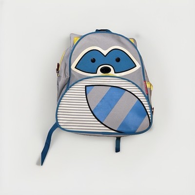 Skip Hop Blue Raccoon Toddler Backpack Adjustable Straps Cute Junior School Bag