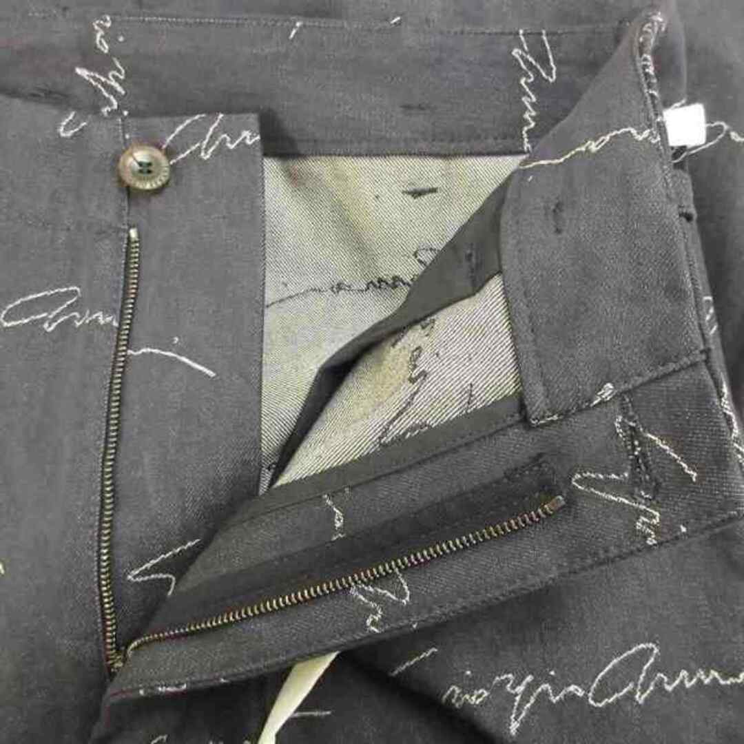 GIORGIO ARMANI Denim Wide Pants Logo Total Pattern Recent Model Jeans 48 Used 7f image 6