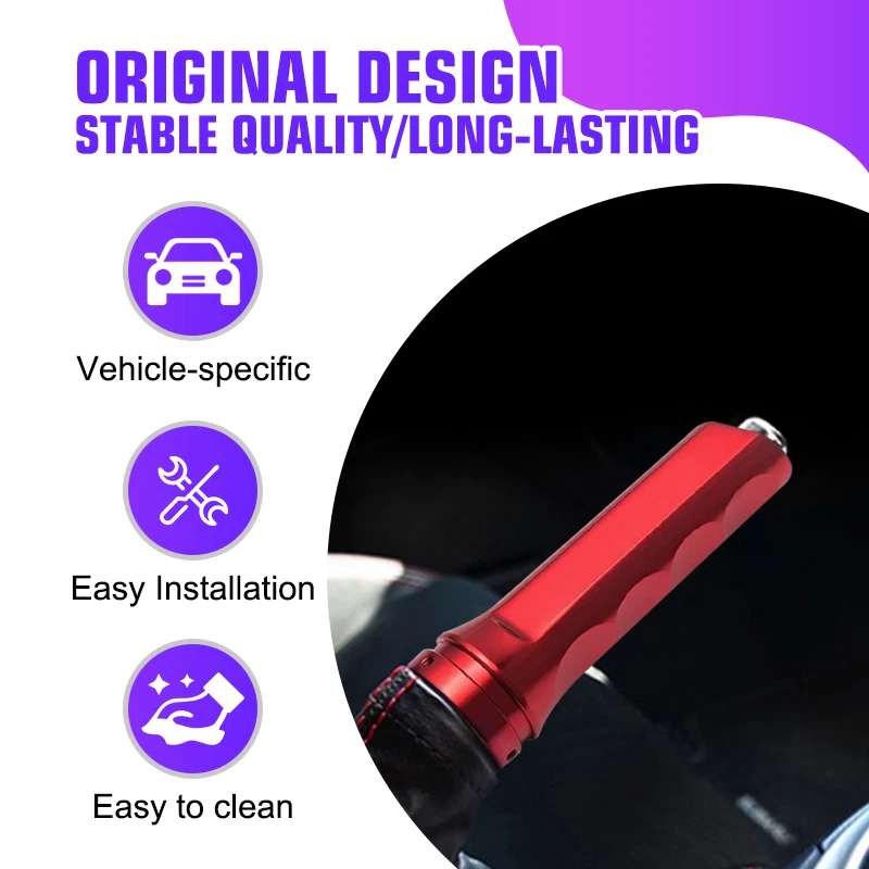 1PC RED Aluminum Car Handle Hand Brake Sleeve Universal Fitment Cover new - Imagem 4 de 4