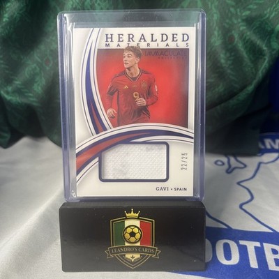 Gavi /25 Spain 2022-23 Panini Immaculate Collection Heralded Materials 