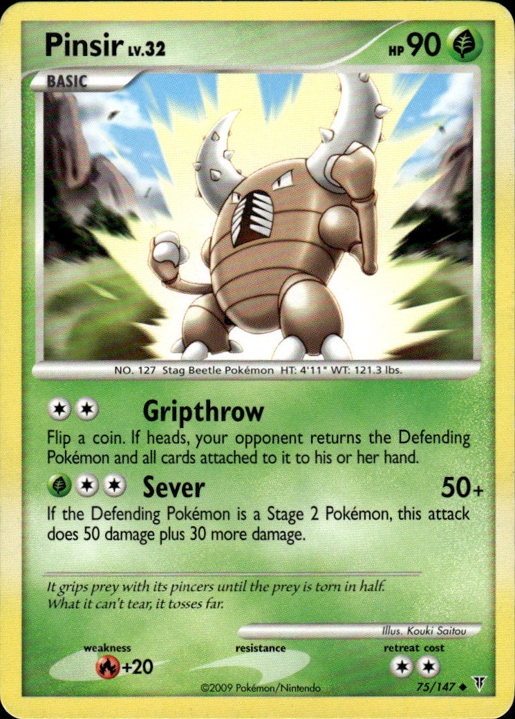Pinsir Uncommon Supreme Victors 75 Grass Pokemon Card