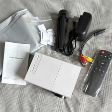 YG300 Mini LED Projector, TFT LCD, 320x240, HDMI USB AV, Portable, White