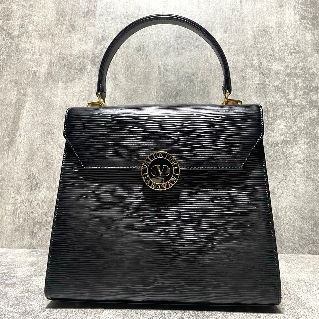 Valentino Garavani Hand Shoulder Bag Tote Purse 2way Logo Leather Authentic