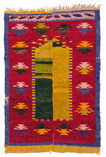 Antique Konya Karapınar Tülü Rug, Primitive Village Weaving, 90–100 Years