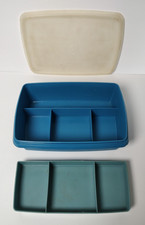 Tupperware Stow-N-Go Sewing Craft Tackle Box Organizer 767-1 Blue