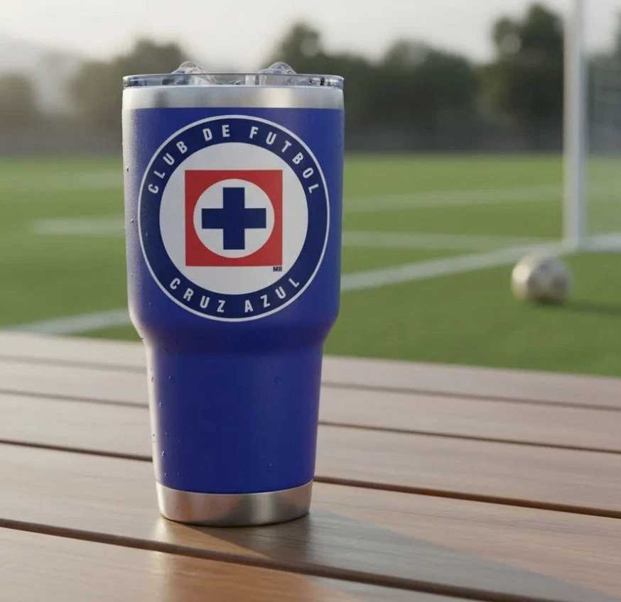 Vaso Cruz Azul 30 oz/Vaso Termico grabado en láser Rojo Acero inoxidable Foto 2 de 4
