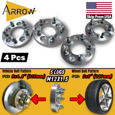 4pcs 5x4.5114.3mm To 5x5127 Mm Wheel Adapter 1.25thick 5lug To 5lug M12x1.5 4pcs 5x4.5114.3mm To 5x5127 Mm Wheel Adapter 1.25thick 5lug To 5lug M12x1.5