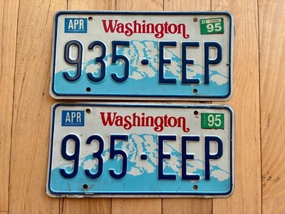 1995 Pair of Washington State License Plates -Check With DOL First For YOM