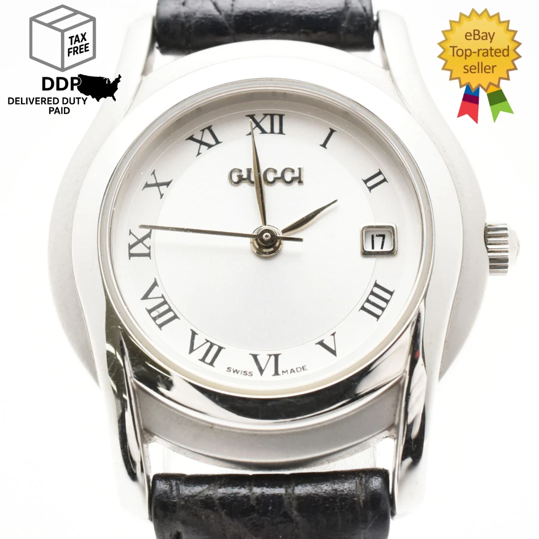 GUCCI Watches 5500L White shellDial Stainless Steel Quartz Analog display ... Gucci 5500 Stainless Steel Band Analog Wristwatches for sale  main image 2
