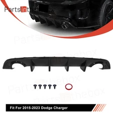Fits 2015-2024 Dodge Charger SRT OE Style Glossy Black  Rear Bumper Diffuser Lip